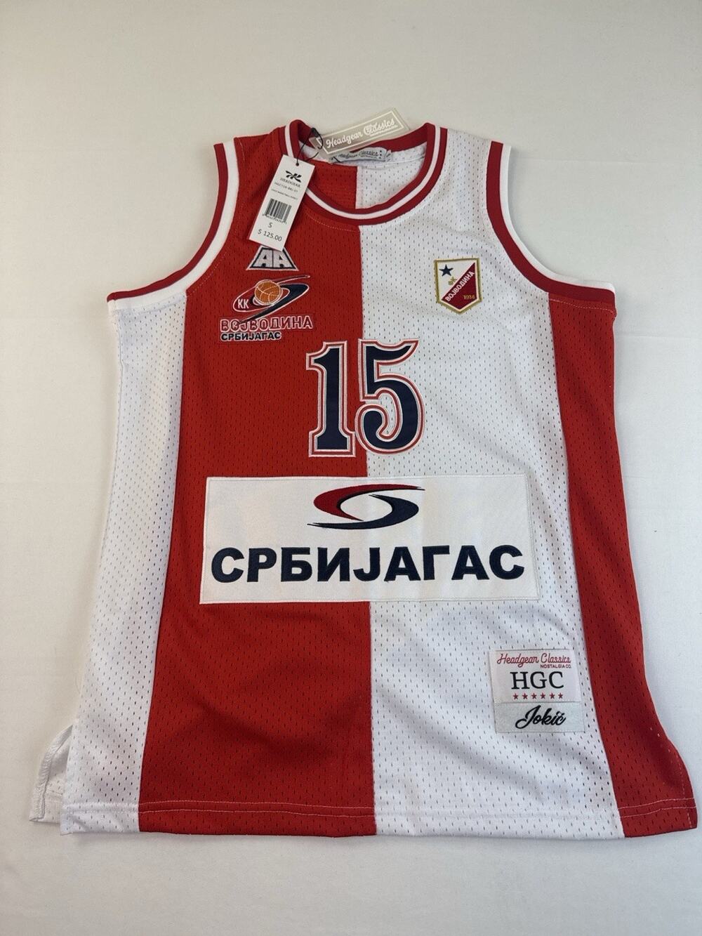 Headgear Classics Jokic #15 Basketball Jersey Men’s S Red White NWT